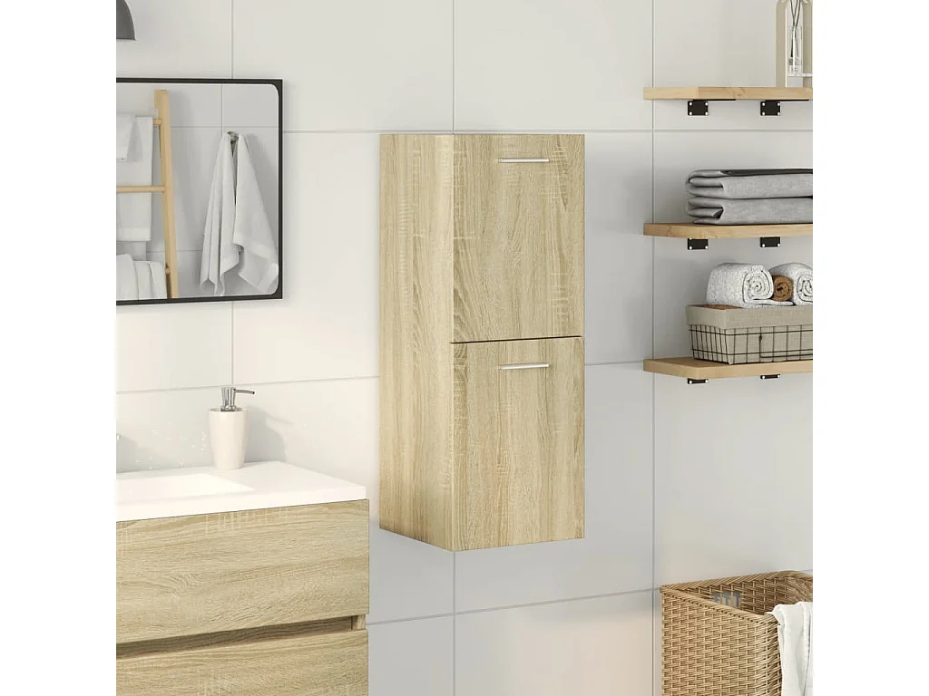 Armoire de salle de bain Chêne sonoma 30x30x80 cm Aggloméré