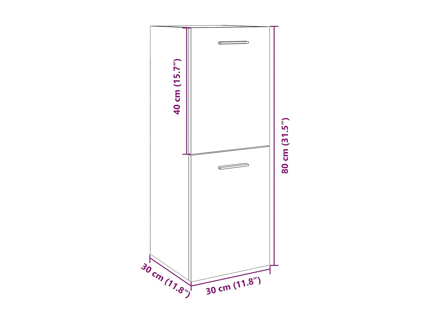 Armoire de salle de bain Chêne sonoma 30x30x80 cm Aggloméré