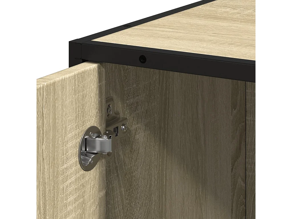 Mobiletto da bagno in rovere Sonoma, legno ingegnerizzato e metallo