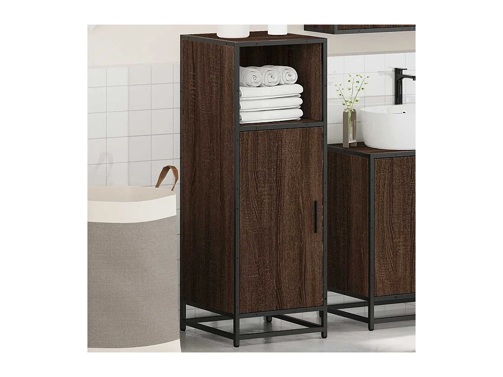 Mueble de baño roble marrón 35x37,5x100 cm madera de ingeniería