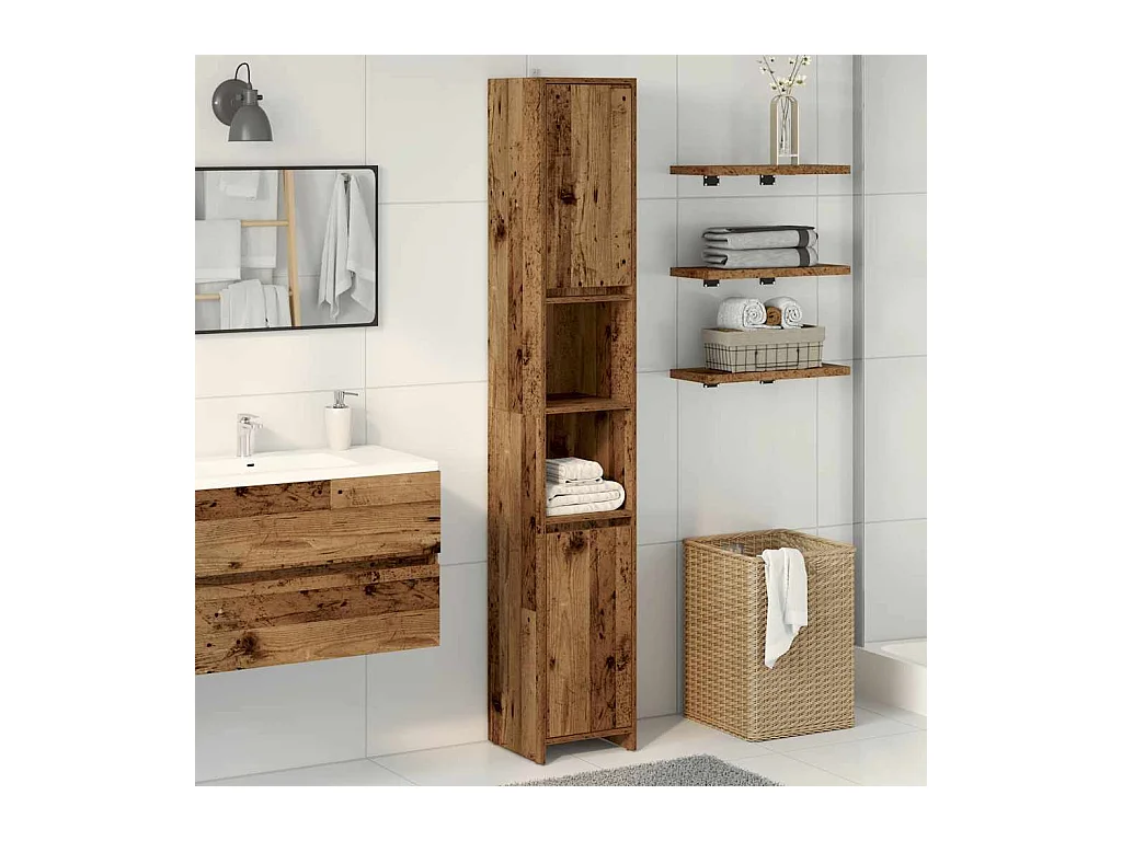 Mobile bagno in legno vecchio 30x30x183,5 cm in legno ingegnerizzato