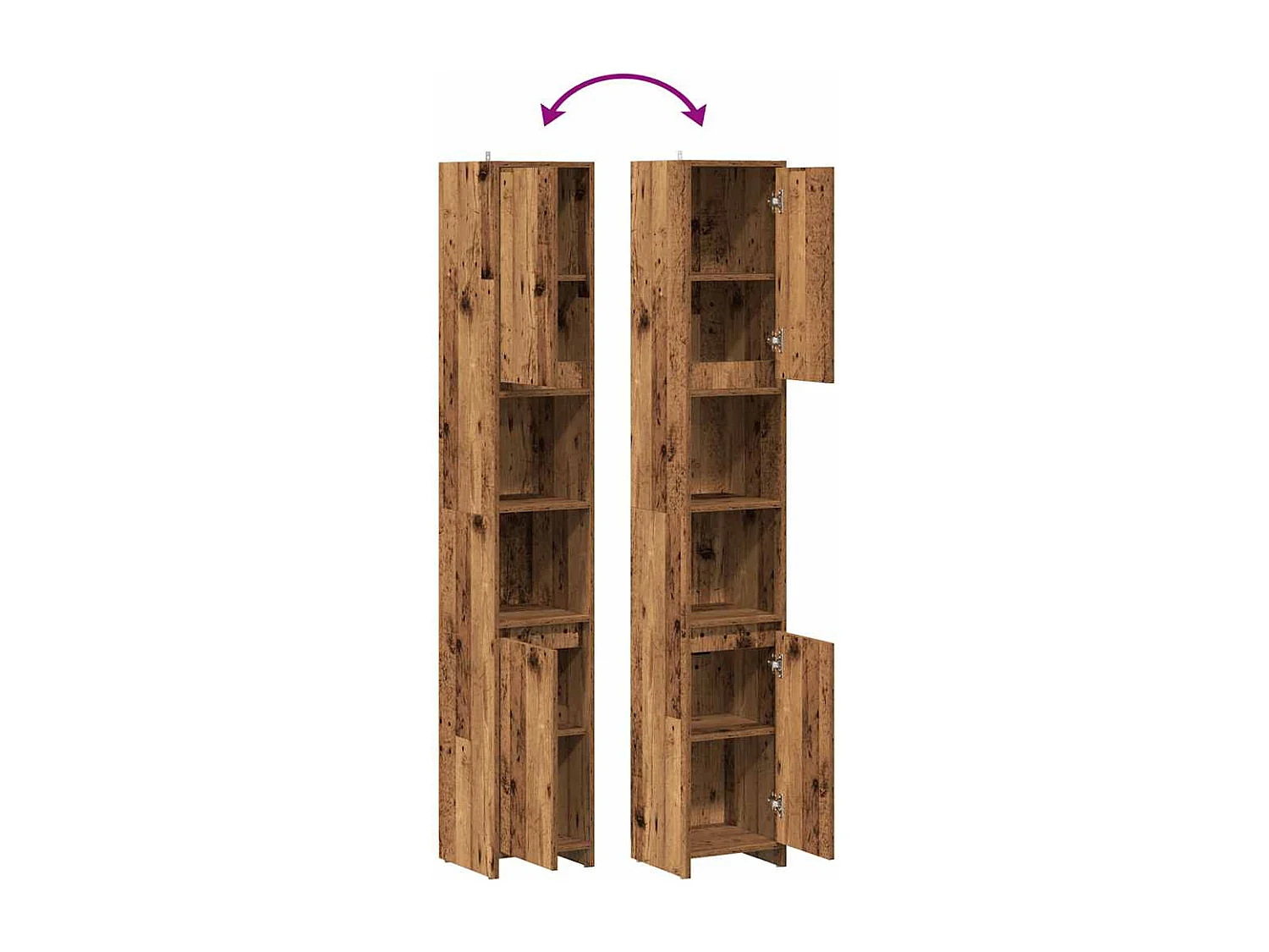 Armoire salle de bain vieux bois 30x30x183,5 cm bois ingénierie