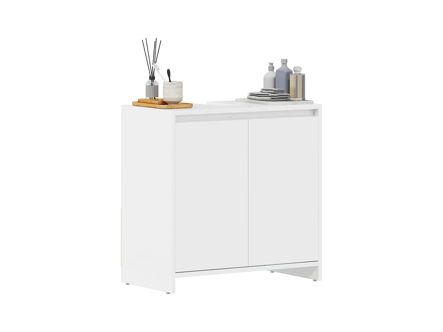 Badkamerkast glanzend wit bewerkt hout