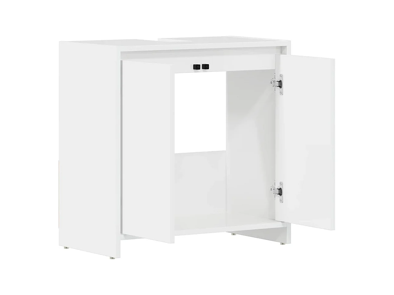 Badkamerkast glanzend wit bewerkt hout