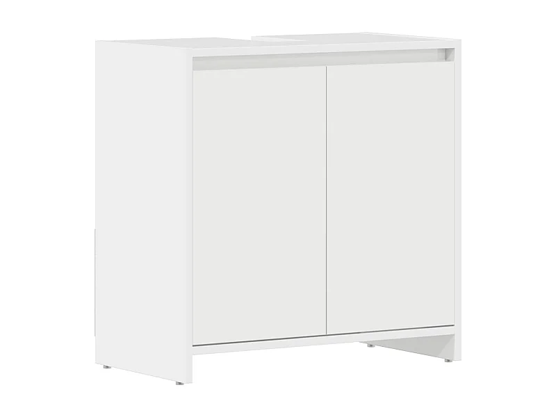 Mobiletto da bagno in legno ingegnerizzato bianco lucido