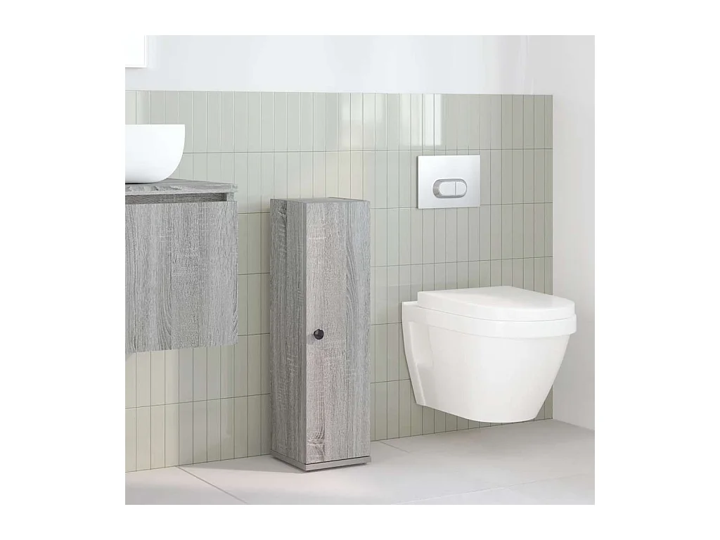 Badkamerkast met rolhouder Sonoma grijs