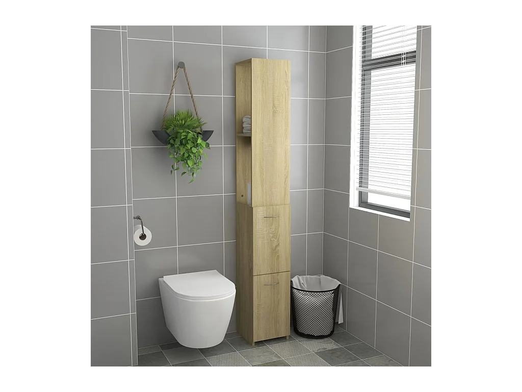 Mobile bagno in rovere Sonoma 25x26,5x170 cm
