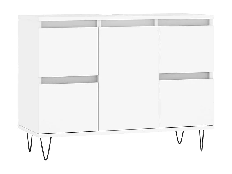 Witte badkamerkast 80x33x60 cm van bewerkt hout