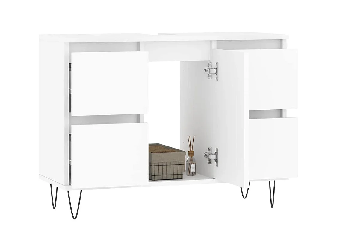 Witte badkamerkast 80x33x60 cm van bewerkt hout