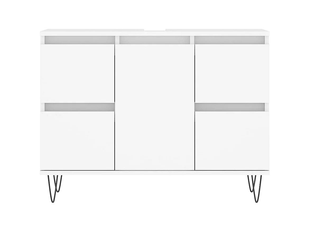 Witte badkamerkast 80x33x60 cm van bewerkt hout