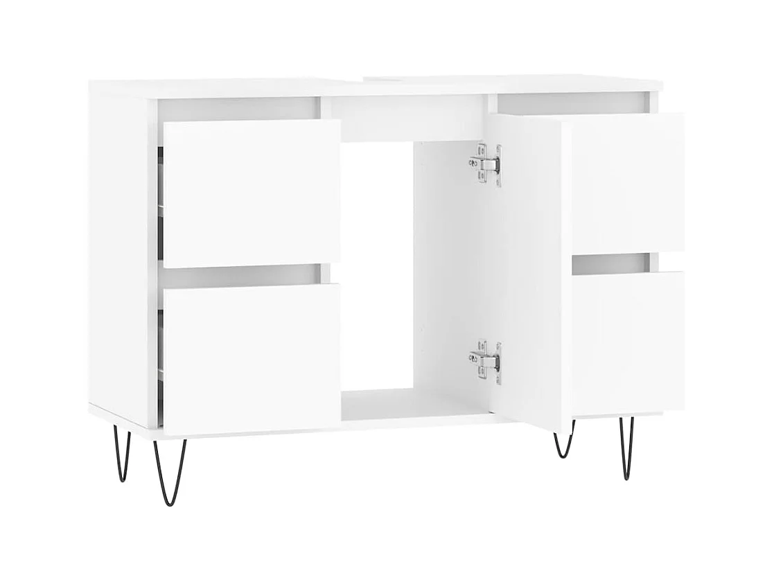 Witte badkamerkast 80x33x60 cm van bewerkt hout