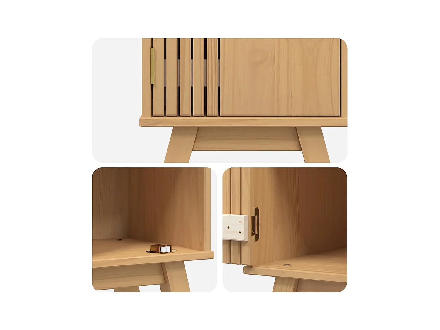 Cabinet de salle de bain Marron 35x30x159 cm en bois de pin massif