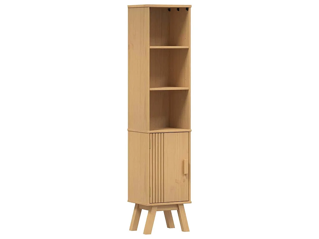 Badezimmerschrank Braun 35x30x159 cm aus massivem Kiefernholz