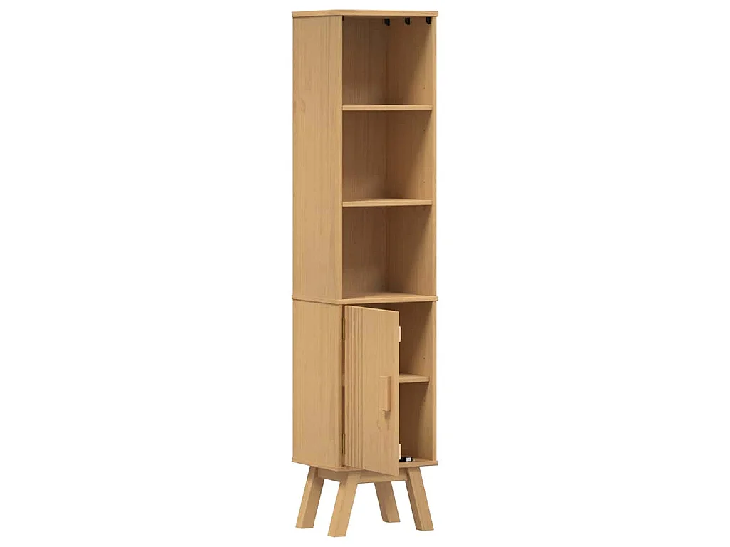 Badezimmerschrank Braun 35x30x159 cm aus massivem Kiefernholz