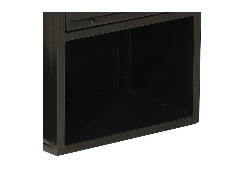 Badkamerkast 40x27x90 cm ijzer en mangohout