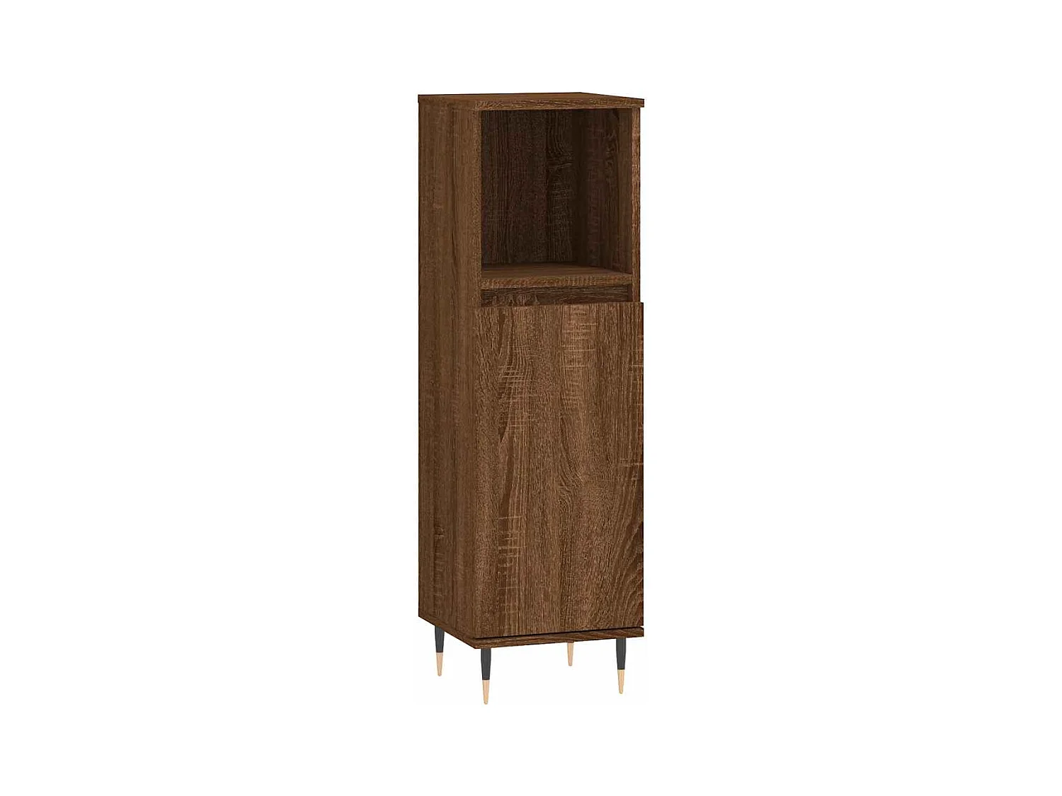 Mueble de baño roble marrón 30x30x100 cm madera de ingeniería