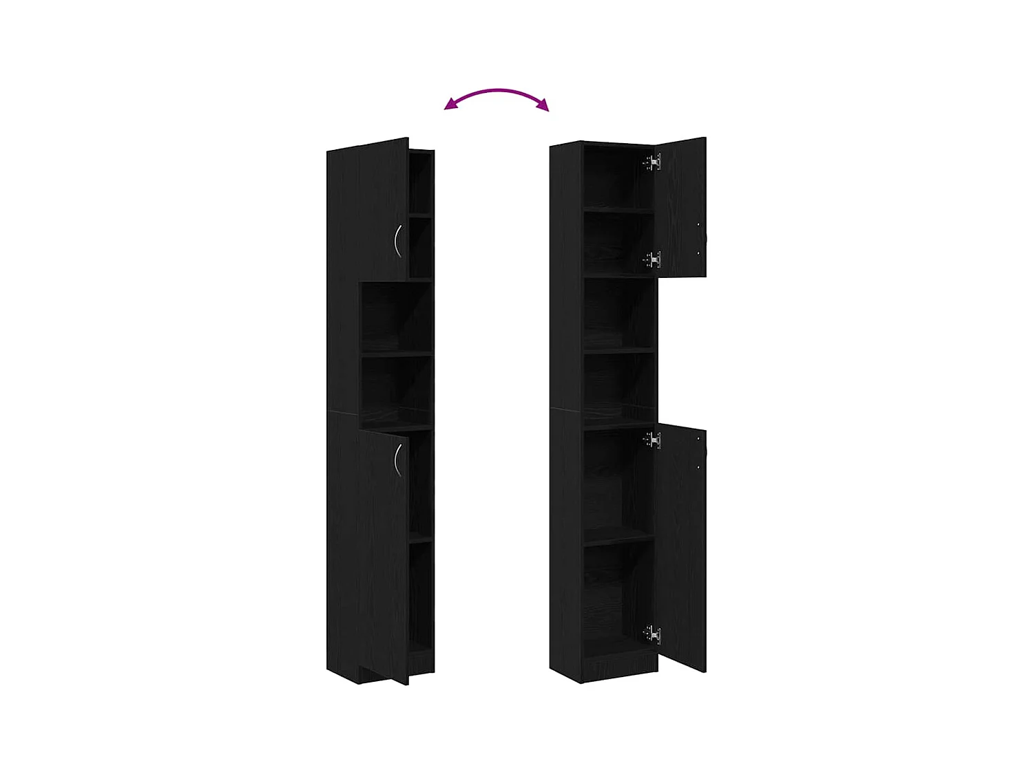 Mueble de baño de roble negro 32x25,5x190 cm