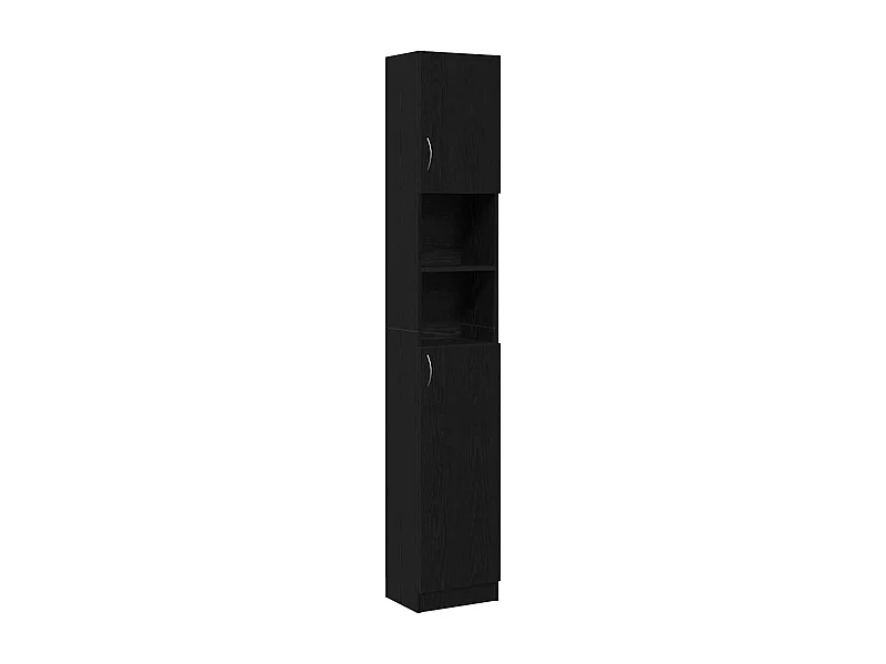 Armoire de salle de bain chêne noir 32x25,5x190 cm