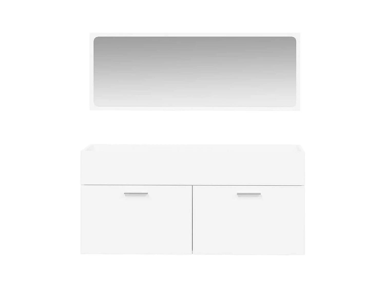 Badkamermeubel met spiegel wit bewerkt hout