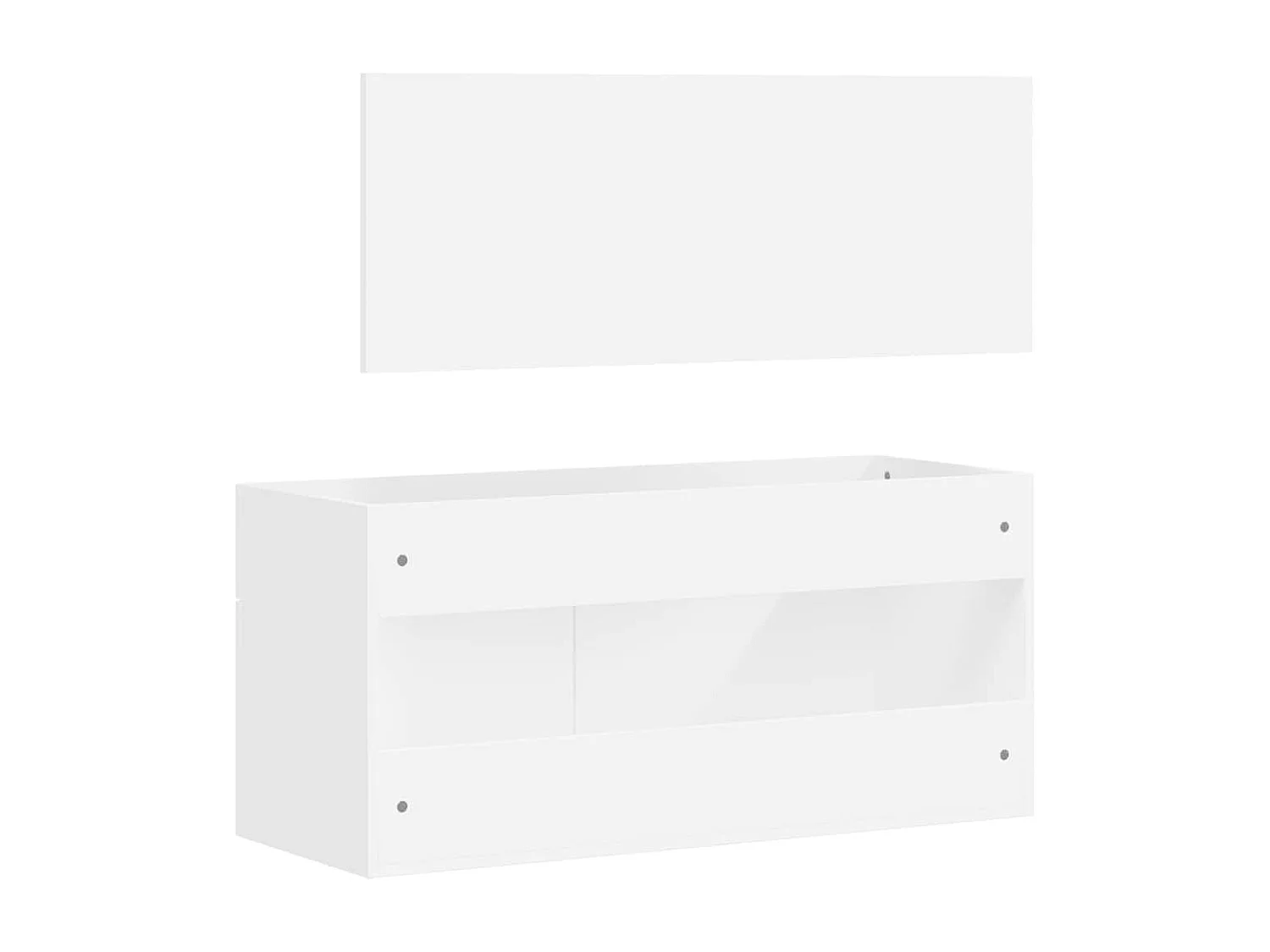 Badkamermeubel met spiegel wit bewerkt hout