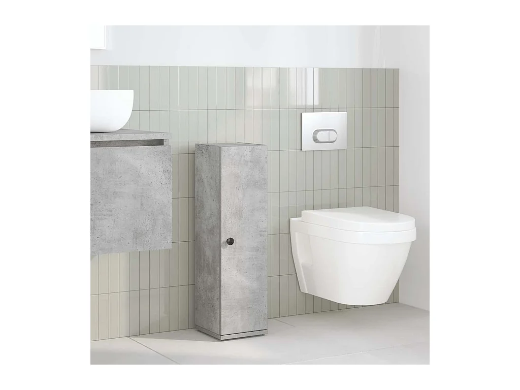 Meuble de salle de bain avec porte-rouleau gris béton
