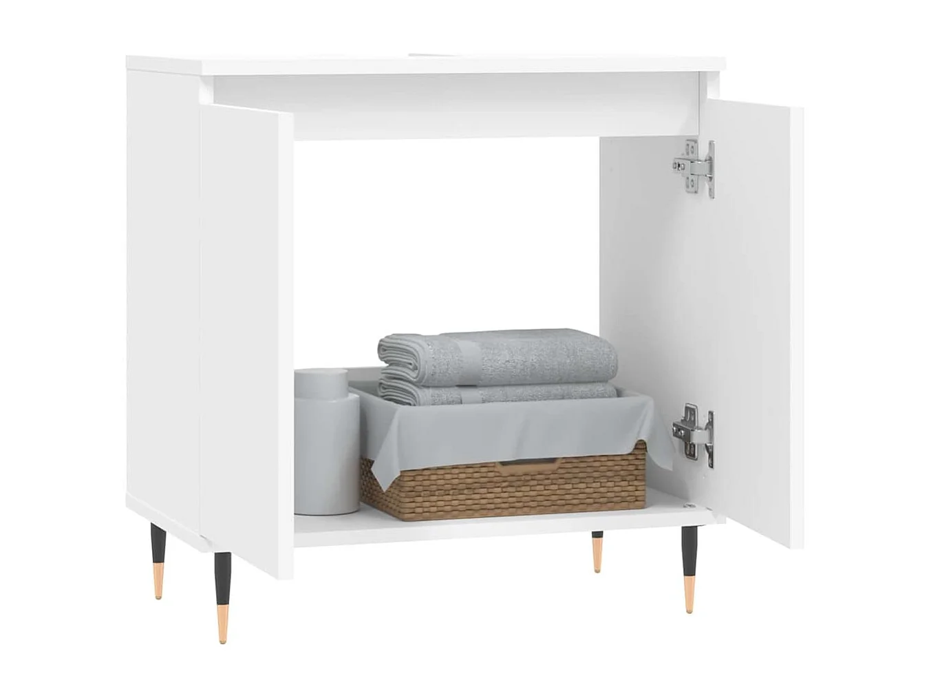 Mobile bagno bianco 58x33x60 cm in legno ingegnerizzato