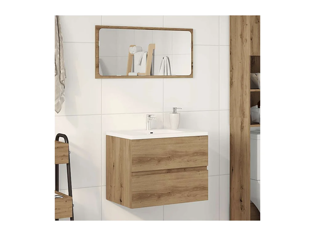 Badkamerkast ambachtelijk eikenhout