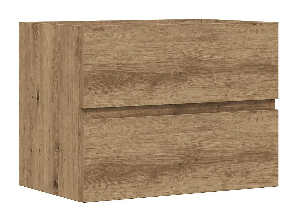 Mobiletto da bagno in rovere artigianale, legno ingegnerizzato