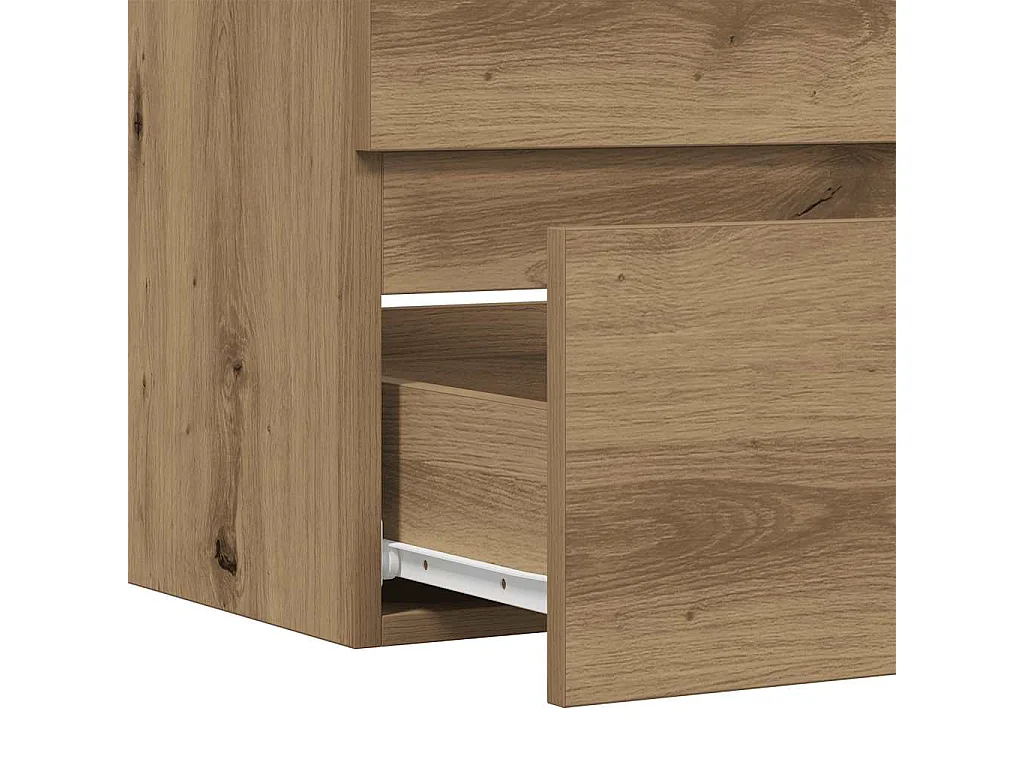 Mobiletto da bagno in rovere artigianale, legno ingegnerizzato