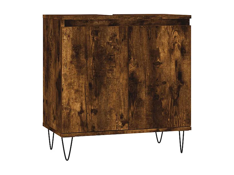 Gerookt eiken badkamermeubel 58x33x60 cm bewerkt hout