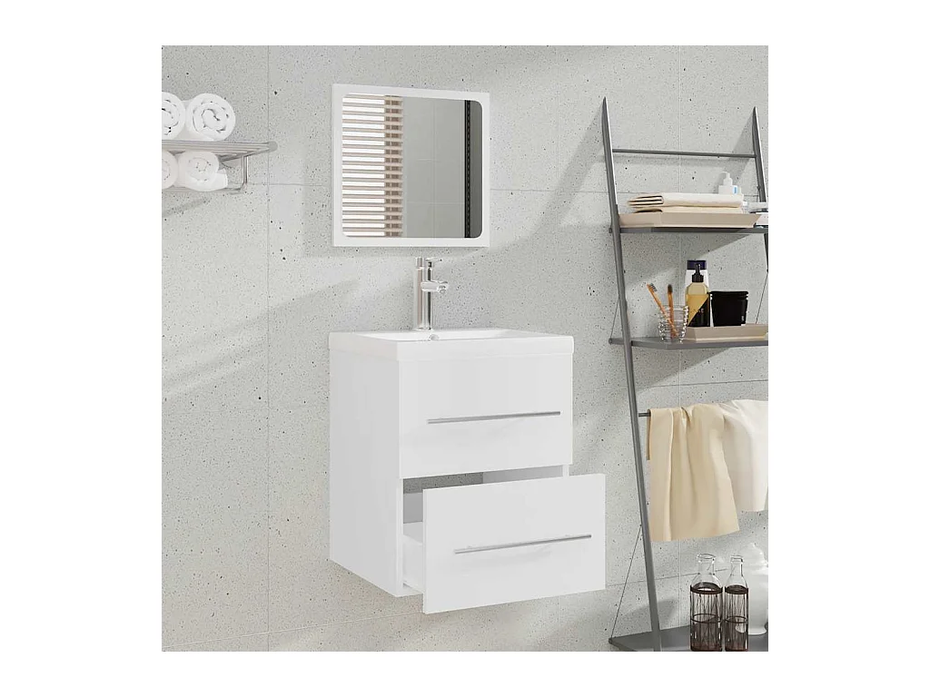 Armoire de salle de bain avec miroir Blanc 41x38,5x48 cm