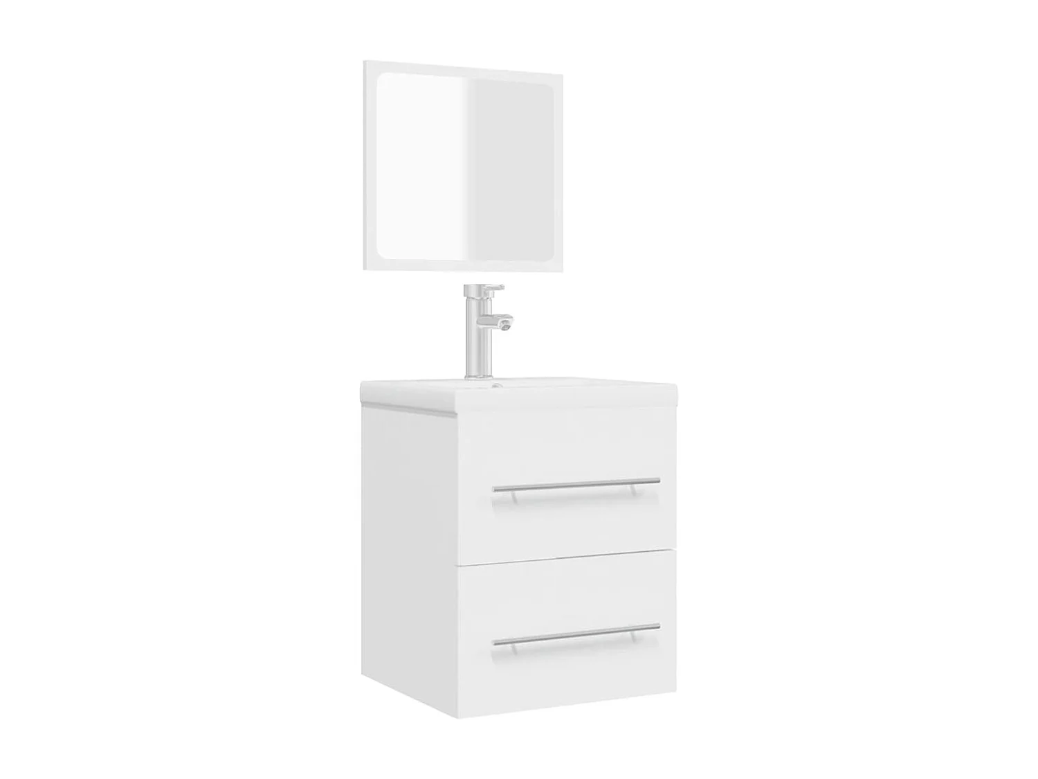 Mobile bagno con specchio Bianco 41x38,5x48 cm