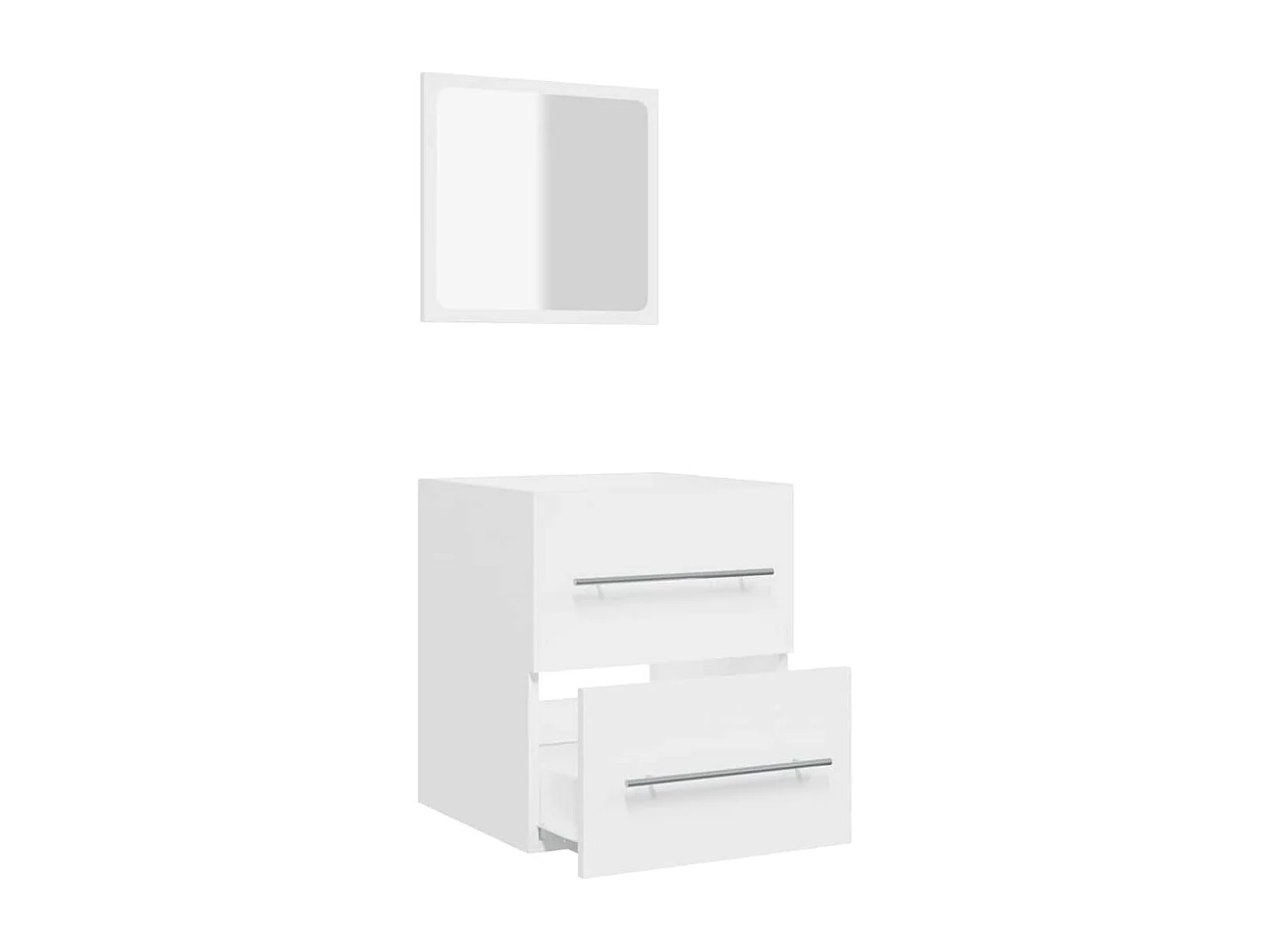Mobile bagno con specchio Bianco 41x38,5x48 cm