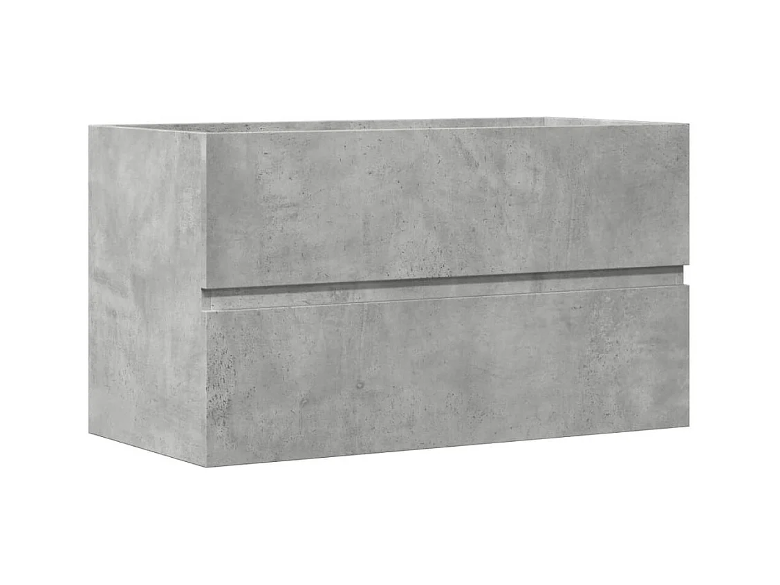 Mueble de baño de pared de madera de ingeniería de color gris hormigón