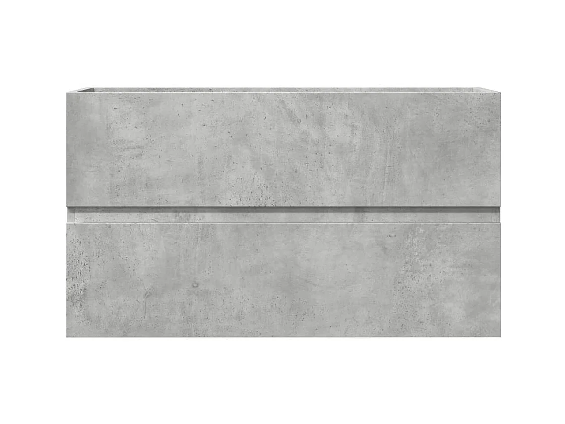 Mueble de baño de pared de madera de ingeniería de color gris hormigón