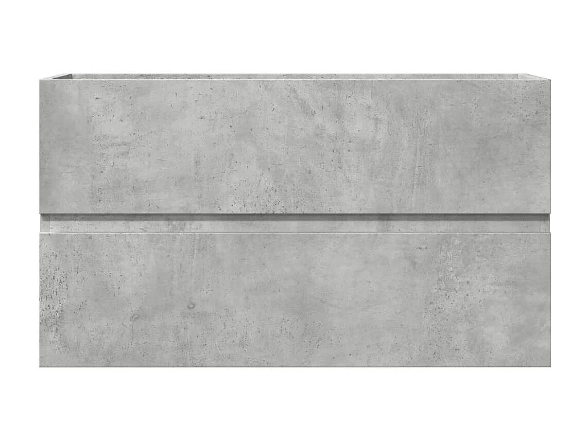 Mobiletto da bagno sospeso in legno ingegnerizzato grigio cemento