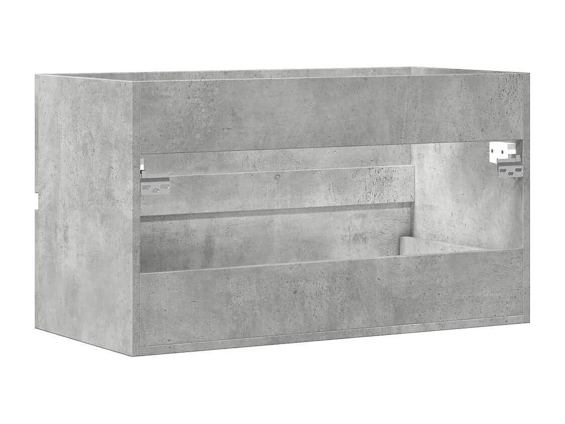 Mobiletto da bagno sospeso in legno ingegnerizzato grigio cemento