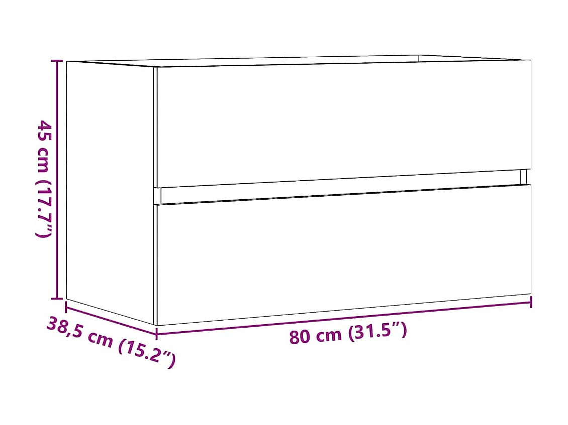 Mobiletto da bagno sospeso in legno ingegnerizzato grigio cemento