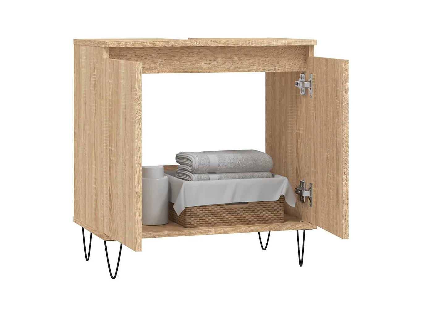 Sonoma eiken badkamerkast 58x33x60 cm bewerkt hout