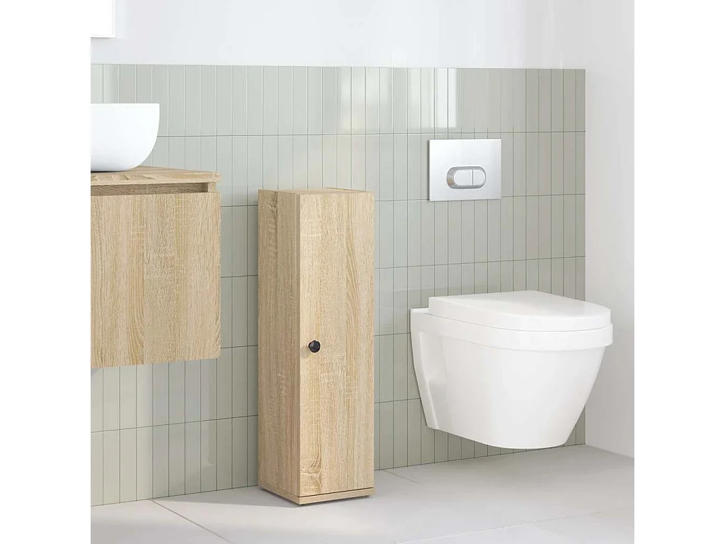 Meuble de salle de bain avec porte-rouleau chêne sonoma