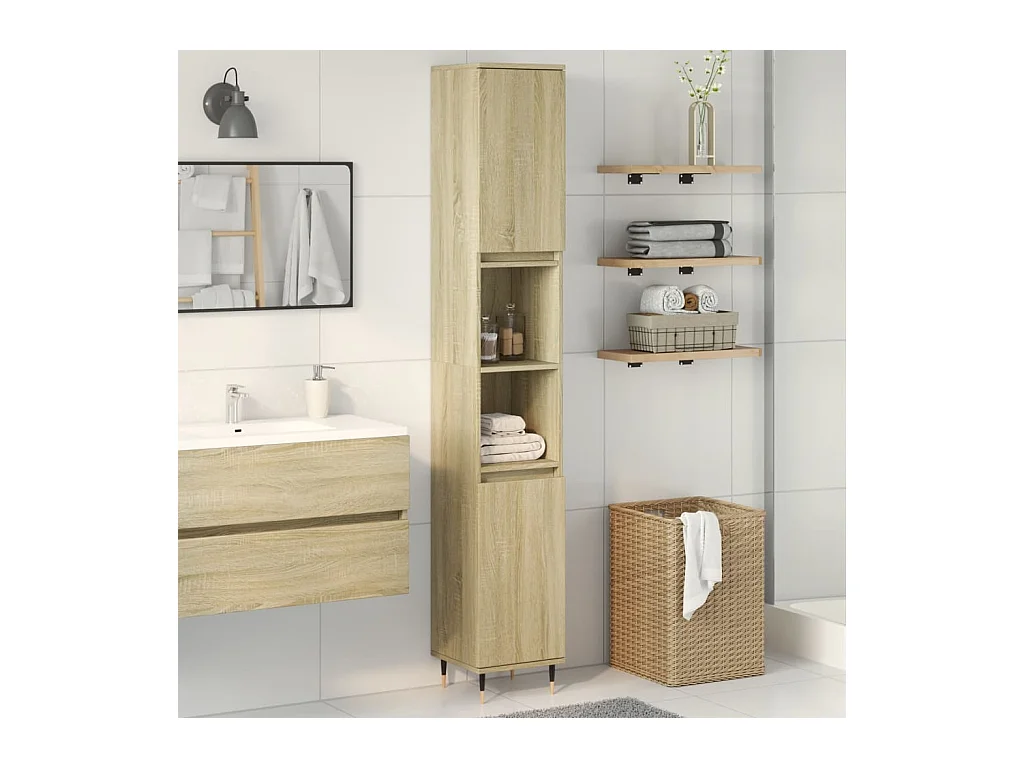 Sonoma eiken badkamerkast 30x30x190 cm