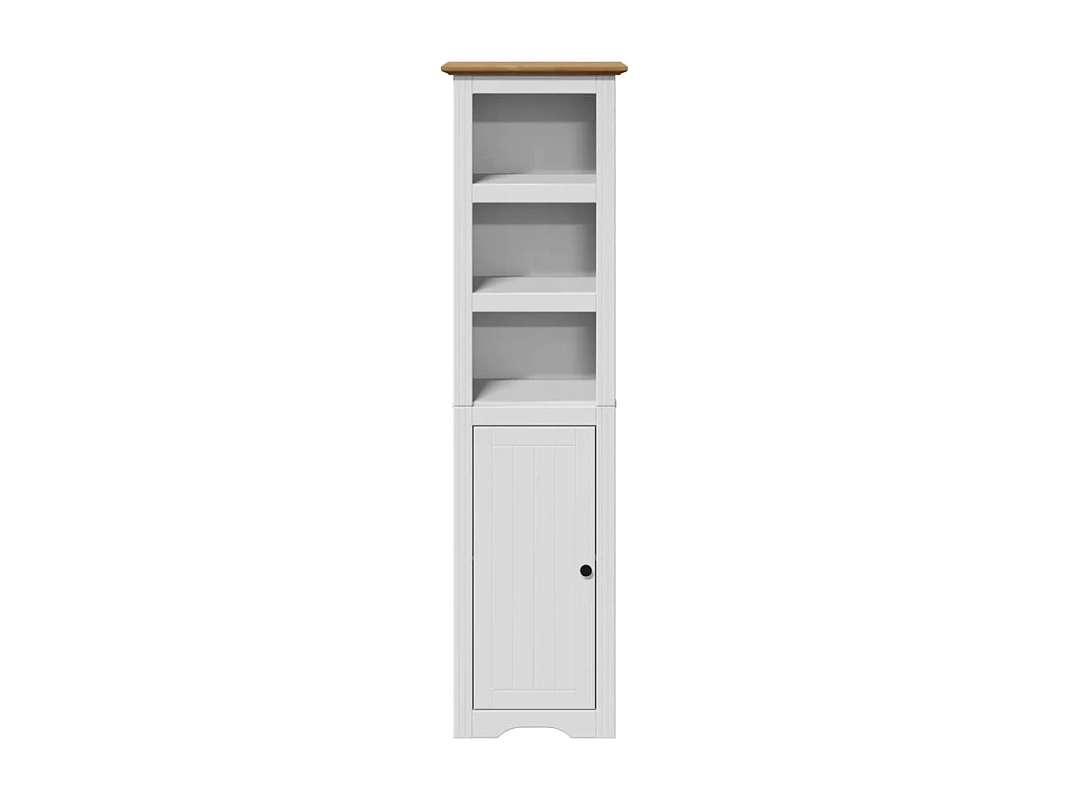 Armoire de salle de bain BODO blanc et marron 44x30x160 cm