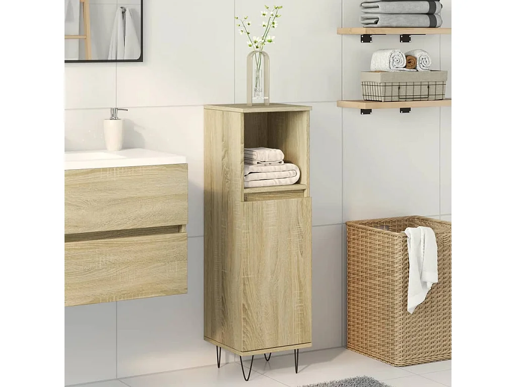 Mueble de baño de roble Sonoma 30x30x100 cm