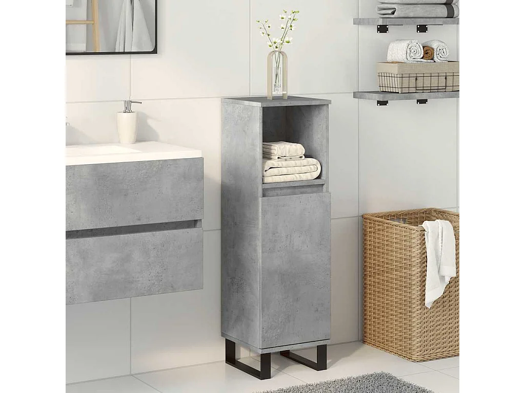 Mobile bagno grigio cemento 30x30x100 cm