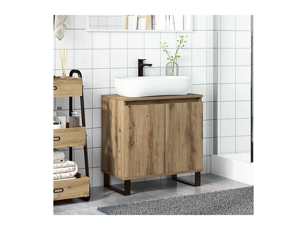 Armoire de salle de bain chêne artisanal 58x33x60 cm