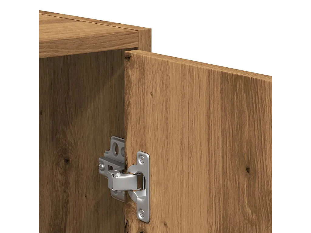 Armoire de salle de bain avec miroir chêne artisanal