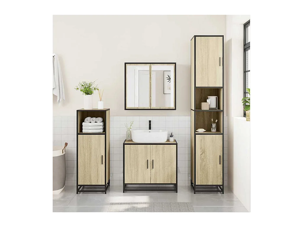Mobile bagno in rovere Sonoma 35x37,5x100 cm