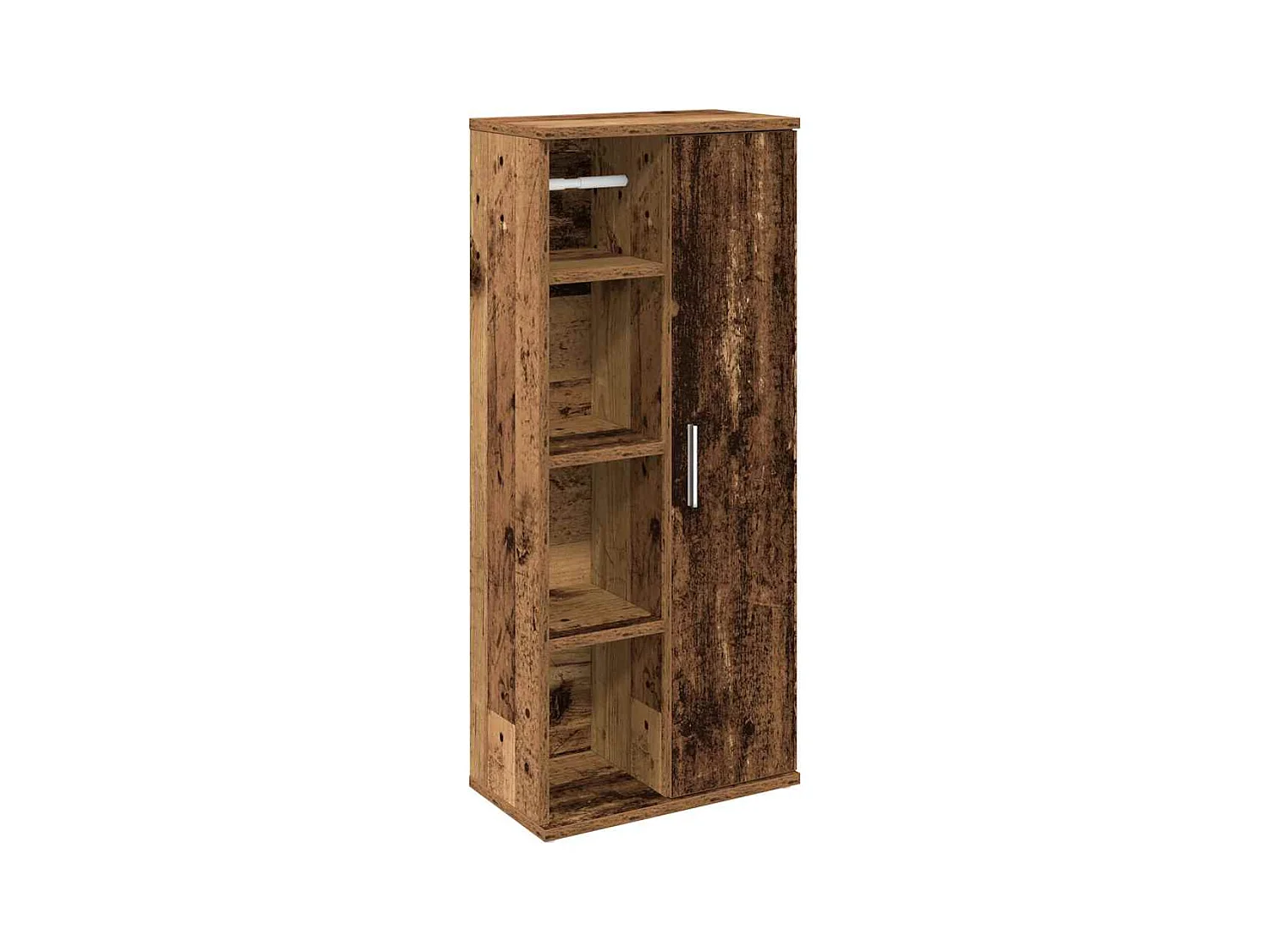 Meuble de salle de bain avec porte-rouleau vieux bois