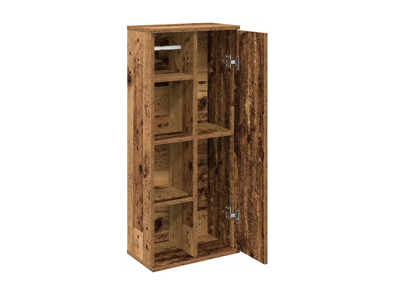 Meuble de salle de bain avec porte-rouleau vieux bois