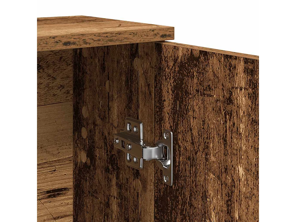 Meuble de salle de bain avec porte-rouleau vieux bois